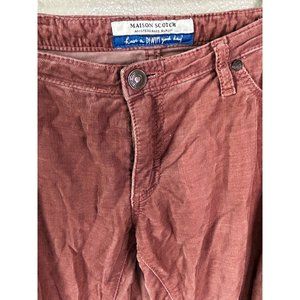 Maison Scotch La Voyage Corduroy Pants Women's 28x32 Brown Orange Low Waist